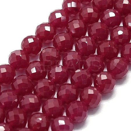Lab Grown Red Corundum Beads Strands G-G106-C13-05-1-1