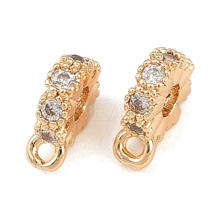 Brass Micro Pave Cubic Zirconia Tube Bails KK-K407-45G-1