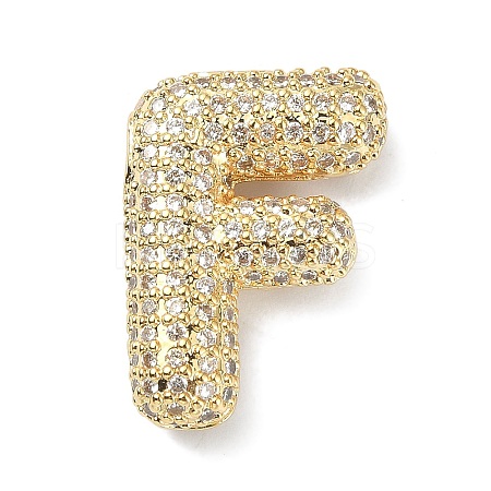 Rack Plating Brass Micro Pave Cubic Zirconia Pendants KK-Q790-01F-G-1