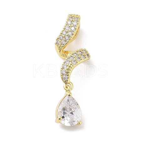 Brass Micro Pave Cubic Zirconia Pendants KK-F877-17G-1