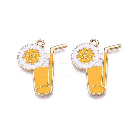 Rack Plating Alloy Enamel Pendants X-ENAM-N056-419-1