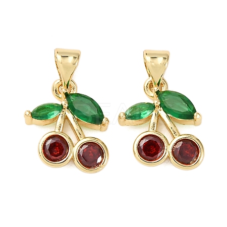 Brass Micro Pave Cubic Zirconia Charms KK-K408-53G-01-1