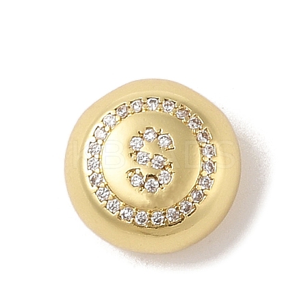 Rack Plating Brass & Cubic Zirconia Pendants KK-Z047-07G-S-RS-1