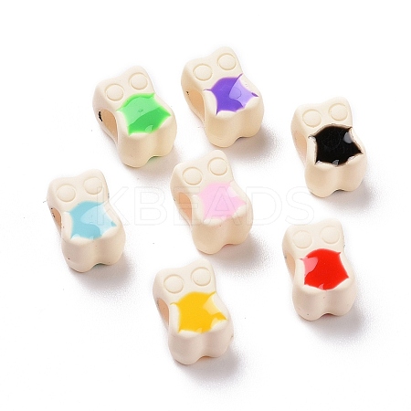 Rubberized Style Acrylic European Beads SACR-E009-10-1