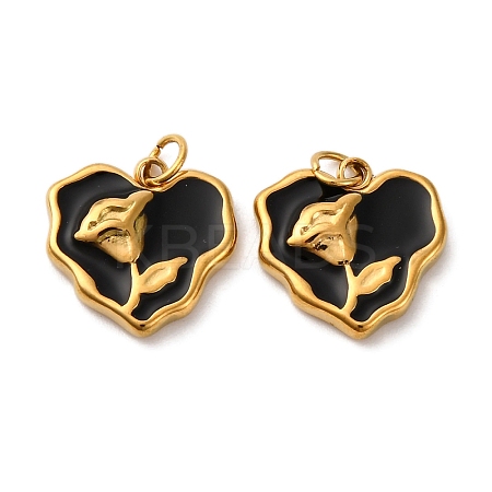 304 Stainless Steel Enamel Charms STAS-U061-51G-03C-1
