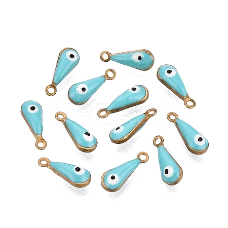 Antique Golden Plated Brass Enamel Charms KK-Q571-02H-1
