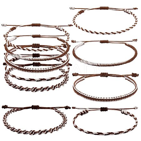 5Pcs 5 Style Nylon Thread Woven Braided Bracelets Set BJEW-SW00052-1