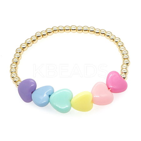 Round Brass Beaded Stretch Bracelets for Couple NK3588-1-1
