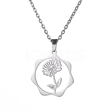 Non-Tarnish 304 Stainless Steel Pendant Necklaces PW-WG57218-02-1