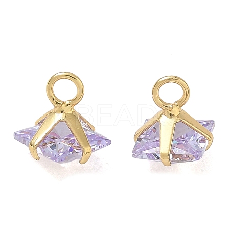 Brass Pave Cubic Zirconia Charms CU-CBABEB3-05G-04-1