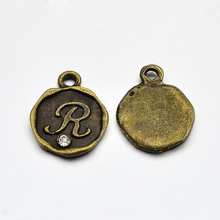 Antique Bronze Plated Alloy Rhinestone Charms LS-ALRI-J152-R-NF-1