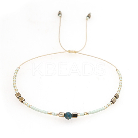 Adjustable Glass Seed Bead Braided Bead Bracelets for Women VT9382-45-1