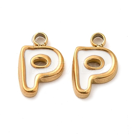 304 Stainless Steel Enamel Charms STAS-L022-292G-P-1