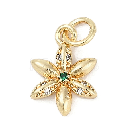 Rack Plating Brass Micro Pave Cubic Zirconia Pendants KK-H509-23G-04-1