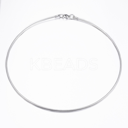 Non-Tarnish 304 Stainless Steel Snake Chain Necklaces NJEW-G310-09P-1