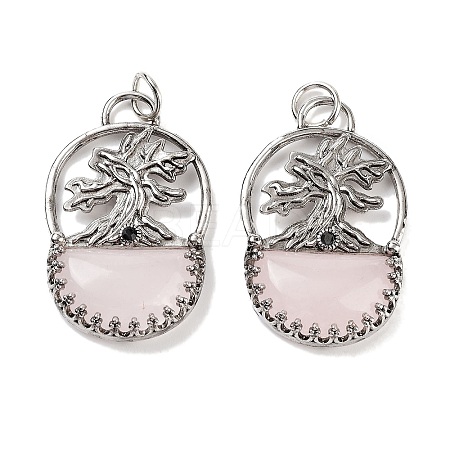 Natural Rose Quartz Bag Pendants G-Q163-06AS-05-1