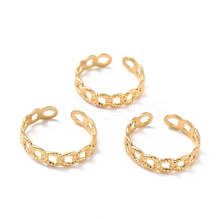 Ion Plating(IP) 304 Stainless Steel Finger Rings RJEW-L102-04G-1