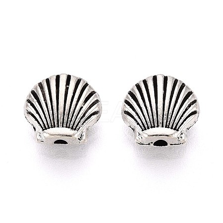 Tibetan Style Textured Alloy Beads TIBEB-T004-01AS-1