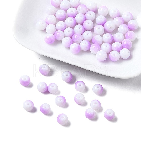 Two Tone Opaque Baking Paint Glass Beads Strands DGLA-YW0001-18B-1