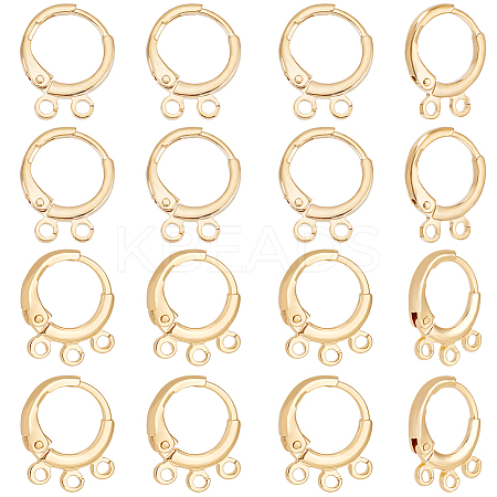 20Pcs 2 Style Brass Huggie Hoop Earring Findings KK-BBC0007-55G-1