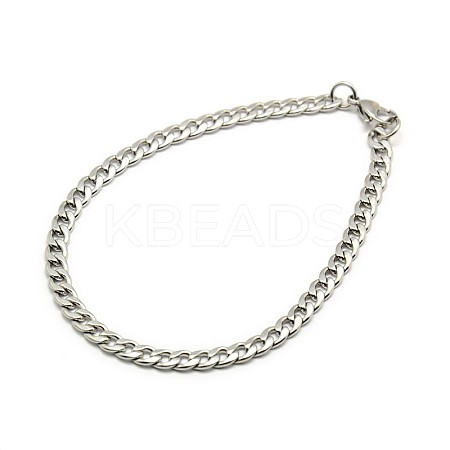 304 Stainless Steel Curb Chain/Twisted Chain Bracelet Making X-STAS-A028-N121P-1