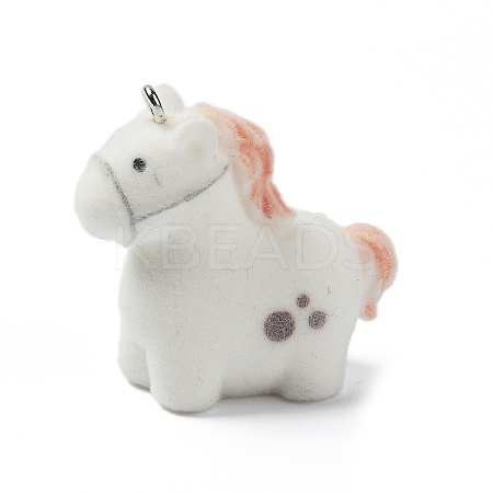 Flocky Opaque Resin Pendants LS-RESI-G105-02A-1