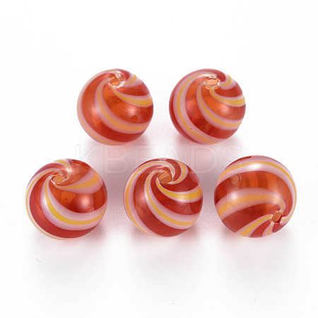 Transparent Handmade Blown Glass Globe Beads GLAA-T012-28-1