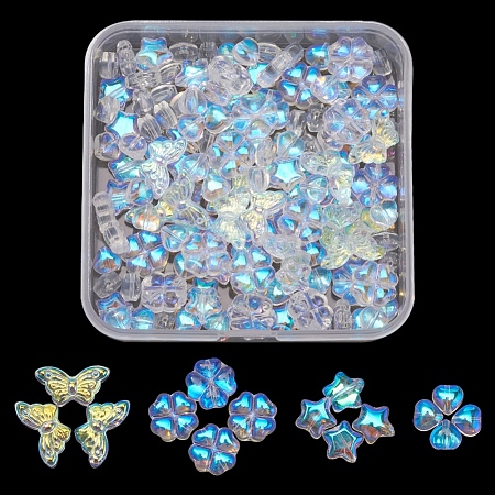 4 Style Electroplate Glass Beads GLAA-YW0001-28-1