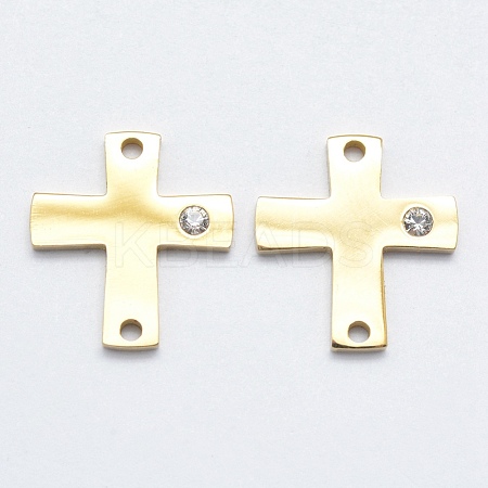 316 Surgical Stainless Steel Micro Pave Cubic Zirconia Links connectors STAS-K178-13G-1