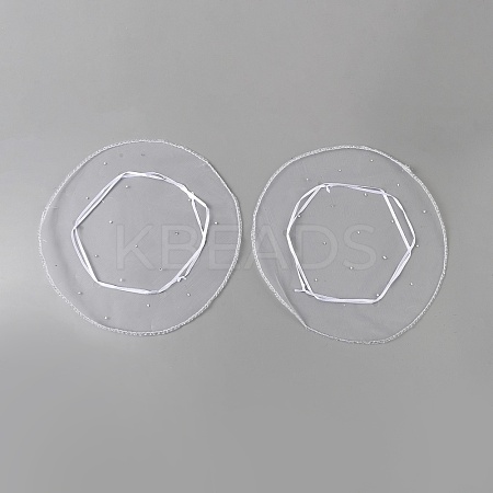 Organza Round Drawstring Bags with Sequins ABAG-H115-01-1