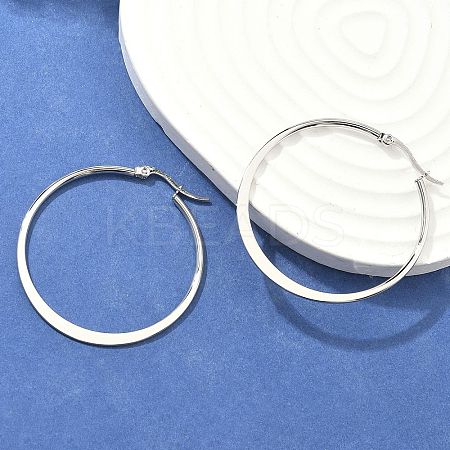 Tarnish Resistant 304 Stainless Steel Big Hoop Earrings EJEW-F105-18P-1