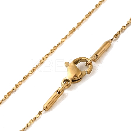 Ion Plating(IP) 304 Stainless Steel Serpentine Chain Necklaces LS-NJEW-L173-025G-1
