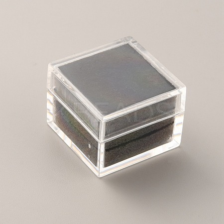 Square Transparent Plastic Loose Diamond Box CON-WH0084-52B-1