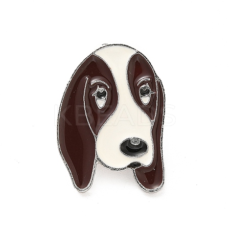 Dog Enamel Pin with Brass Butterfly Clutches JEWB-A006-05I-1