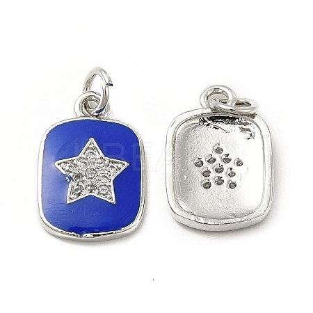 Brass Micro Pave Cubic Zirconia Pendants KK-E068-VB443-1-1