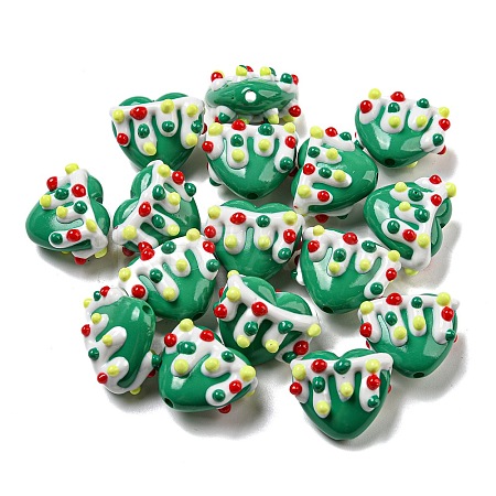 Hand Painted Acrylic with Enamel Beads MACR-D031-06G-1