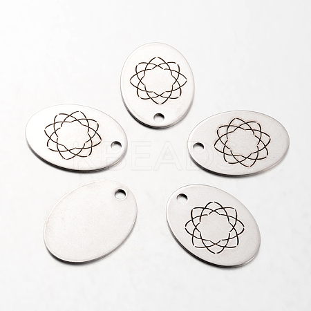 Non-Tarnish Spray Painted 201 Stainless Steel Pendants LS-STAS-I048-N09-1
