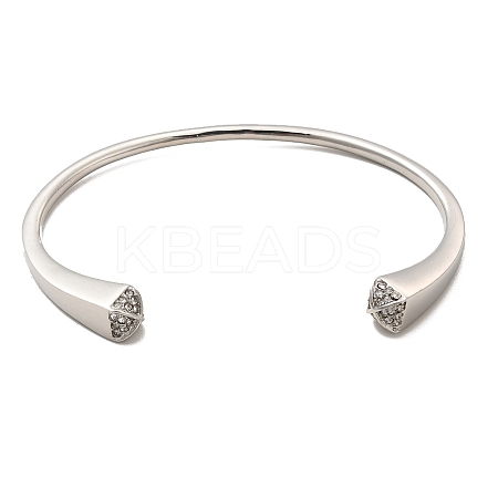 Crystal Rhinestone Simple Thin Open Cuff Bangle BJEW-F443-01P-1