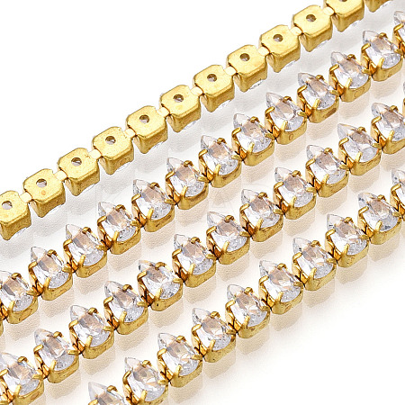 Teardrop Cubic Zirconia Strass Chains CHC-N020-05-1