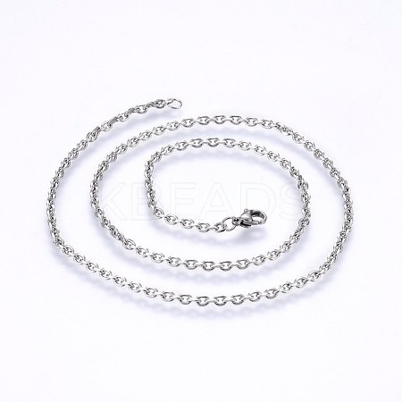 Tarnish Resistant 304 Stainless Steel Cable Chain Necklaces NJEW-P226-01P-05-1