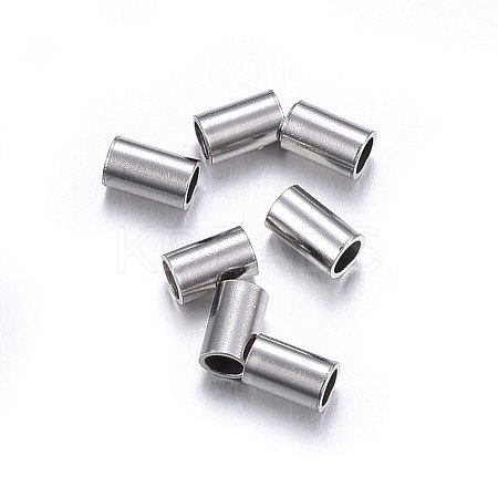 Tarnish Resistant 201 Stainless Steel Tube Beads STAS-O107-07P-A-1