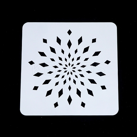 Flower Pattern Eco-Friendly PET Plastic Hollow Painting Silhouette Stencil DRAW-PW0008-04H-1