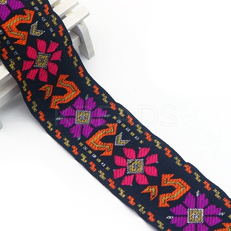 Flat Ethnic Style Embroidery Polyester Ribbons PW-WG39693-07-1