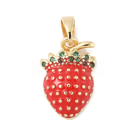 Brass Micro Pave Cubic Zirconia Enamel Pendants KK-M326-05C-G-1