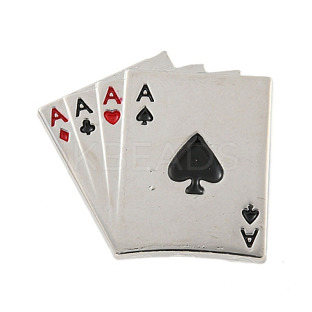 Poker Black Alloy Brooches JEWB-I030-11G-1