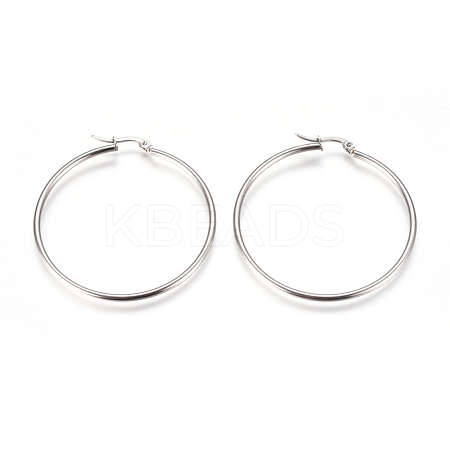201 Stainless Steel Big Hoop Earrings EJEW-F237-02C-P-1