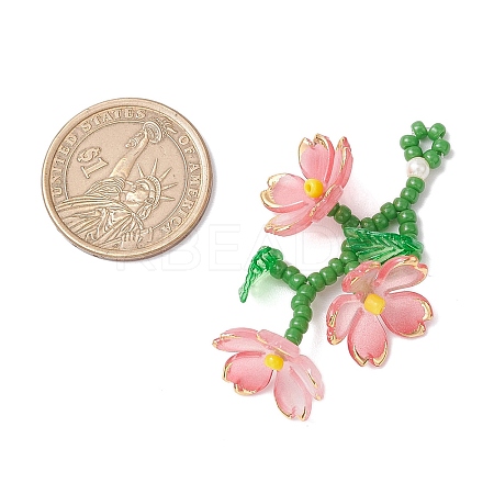 Acrylic Flower Pendants PALLOY-TA00252-04-1