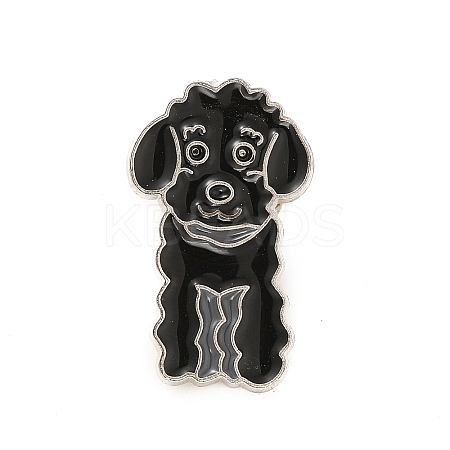 Dog Enamel Pin with Brass Butterfly Clutches JEWB-A006-01A-1