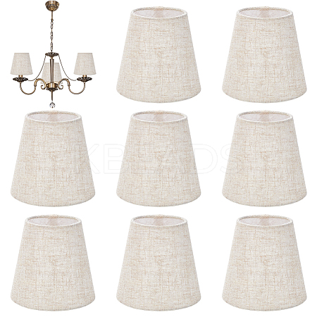 8Pcs Linen with Iron Lamp Shades AJEW-WH0609-303-1