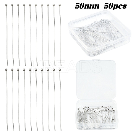 50Pcs 304 Stainless Steel Ball Pins STAS-YW0002-86-1